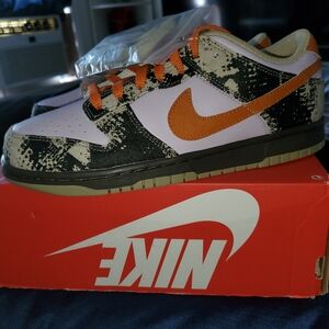 Nike Kids Sneakers - Orange, Black, and White Camo